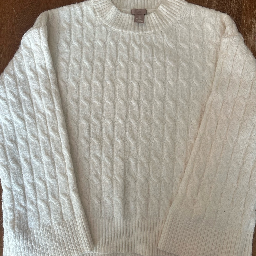 H&M Cream Knit Sweater and pants set